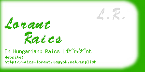 lorant raics business card